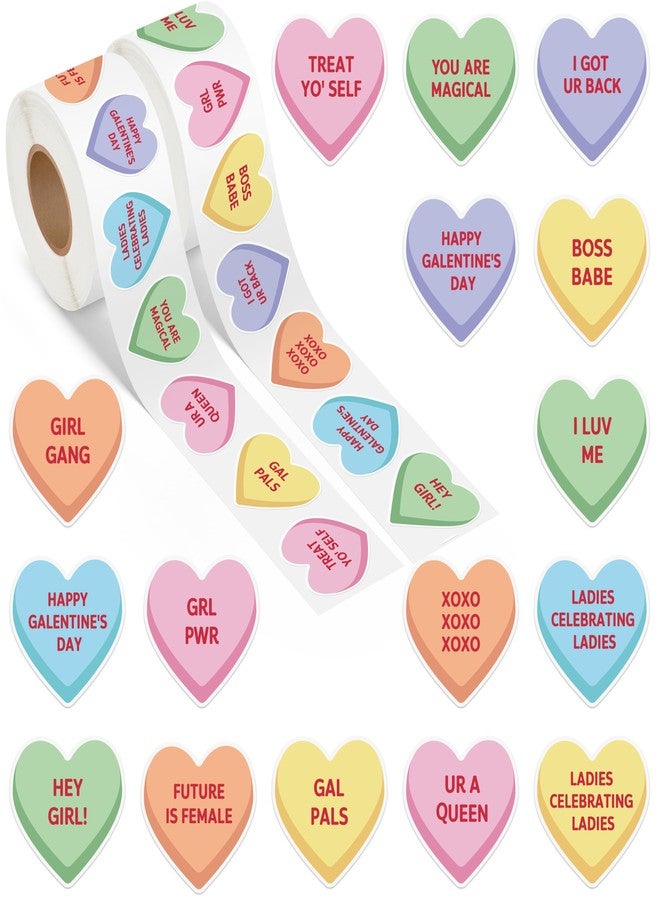 A1diee Valentine's Day Conversation Heart Stickers - 2000Pcs Galentine's Day Colorful Candy Love Decals for Girls, Valentines Decorative Stickers for Wedding Anniversary Party Laptops Guitar Luggage - Image 1